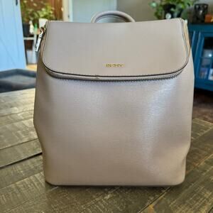 DKNY Top Zip With Handle, Beige Backpack, Bag